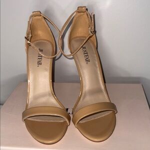 JustFab Nude Strappy Heels